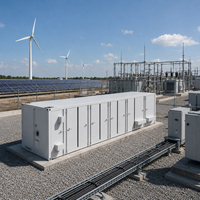 Système de stockage d'énergie solaire et éolienne BESS en conteneur de 1 à 5 MWh, batterie au lithium LiFePO4, système hybride de stockage d'énergie, refroidissement liquide, communication RS485
