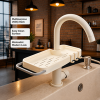 Support d'éponge lumineux réglable pour robinet, en plastique durable, installation facile