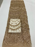 Tissu en dentelle guipure perlée de luxe NI.AI, broderie en dentelle filet de qualité supérieure pour les styles Asoebi africains et les robes de mariée