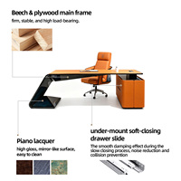 Mesa de Oficina Portátil de Madera Maciza de Estilo Italiano de Lujo Personalizada, Ahorra Espacio, con Almacenamiento y Tomacorriente Integrado para Oficina en Casa
