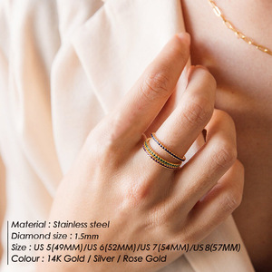 Anillo de piedra natal de acero inoxidable chapado en oro de 14 quilates de estilo clásico MW, juego de 12 piezas para mujer, certificado CNAS - Product Image 4