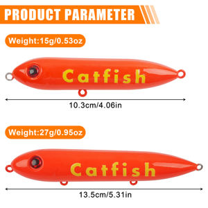 Lot de 5 flotteurs sonores pour poisson-chat 15g/27g, leurres <span class=keywords><strong>popper</strong></span> pour la pêche en montage Santee, flotteurs durables pour la pêche au poisson-chat des canaux - Product Image 3