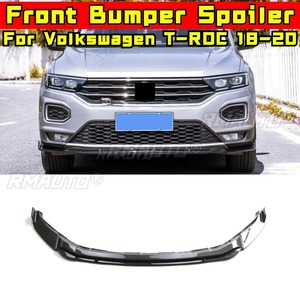 Para Volkswagen T-ROC 2018-2020, Kit de carrocería con difusor y divisor de labio para parachoques delantero, negro brillante, pieza de modificación y protector de parachoques - Product Image 2