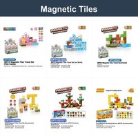 Blocs Magnétiques EPT Cube 3D Pixel Art – Jouet d'Empilement 50-77 Pièces – Briques Magnétiques Thème Carrière et Vacances – Jouet de Construction pour l'Apprentissage STEM