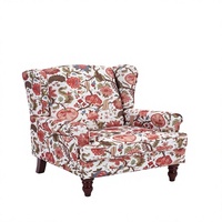 Fauteuil d'appoint scandinave de luxe fait main en bois massif pour patio, avec tissu entrelacé, fauteuil lounge semi-extérieur ergonomique