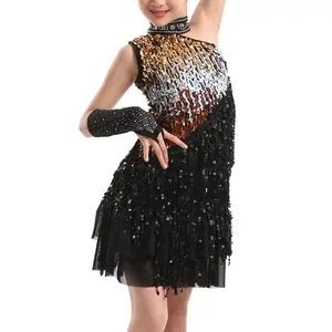 Bestdance Gadis Berkilau Payet Lengan Bodycon Melar Mini Party Dress