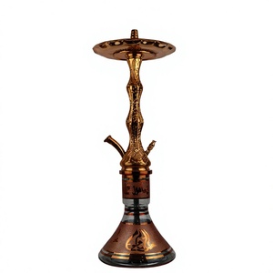 Auténtica cachimba Khalil Mamoon egipcia hecha a mano, de latón dorado resistente (82 cm) - Product Image 1
