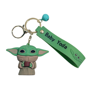 2024 New 3D Cartoon Metal Alloy LED <strong>Baby</strong> <strong>Yoda</strong> Keychains Child Kids Gift <strong>Backpack</strong> Ornament Keyring - Product Image 4