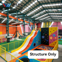 Parc de trampolines familial en acier galvanisé certifié, sécurisé, 100 pieds de large, résistant au vent, massif