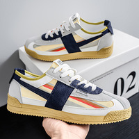 Sepatu Pria Fashion Warna Blok Kasual Sneakers Bernapas Ringan Nyaman Sol Empuk Cocok untuk Semua Gaya Sepatu Olahraga Remaja