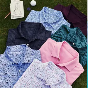 Custom Groothandel Zomer Bloemenprint Poloshirts Formele Kantoor Casual Korte Mouwen Shirts Heren Golf Poloshirts