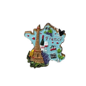 工厂定制3D树脂法国巴黎冰箱磁铁套装埃菲尔铁塔法国地标纪念品冰箱磁铁手磁 - Product Image 3