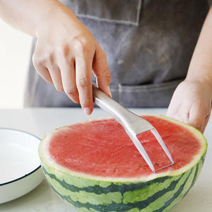 YIGO <span class=keywords><strong>Coupe</strong></span>-fruits et légumes manuel en acier inoxydable, trancheuse à pastèque, cuillère à melon, fourchette, outil multifonctionnel - Product Image 5