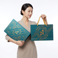 Scatola Regalo di Lusso per Mooncake con 8 Scomparti in Lamina d'Oro, Confezione Rigida in Cartone per Alimenti, Cioccolato e Pasticceria, Personalizzabile con Logo, Vendita all'Ingrosso