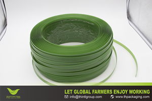 Rollo de Fleje de PET Verde, Banda de Plástico Resistente al Agua para Embalaje de Cajas de Madera en Logística - Product Image 1