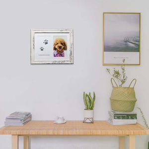 Marco de Fotos de Madera Blanca Envejecida para Huellas de Patas de Mascotas, Marco Conmemorativo DIY para Huellas de Perros y Gatos sin Manchas de Tinta - Product Image 4