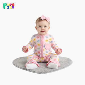 प्यूरीसन निर्माता कस्टम जिपर बांस विकोज़ लड़की के कपड़े प्रिंट बच्चों की स्लीवियर लड़कियों का रोमांस - Product Image 3