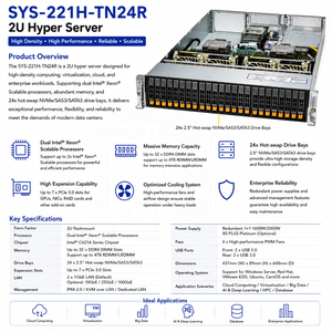 Serveur Supermicro Sys-221h-tn24r 2U, double Xeon, DDR5, 24 baies NVMe SAS PCIe 5.0, GPU, centre de données IA, Sys-221h-tn24r, Sys-221h-tn24r-g - Product Image 6
