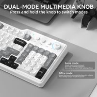 Teclado Inalámbrico Tri-Modo AULA F3099 con Retroiluminación RGB, Recargable, Silencioso y Ergonómico para PC de Escritorio y Gamers