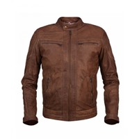 Veste d'hiver réversible imperméable en cuir de vache pour homme, col montant, style moto, prix Pakistan, marron