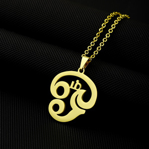 Fábrica al por mayor estilo étnico de acero inoxidable minimalista Tamil OM colgante collar chapado en oro cadena de eslabones para la moda - Product Image 2