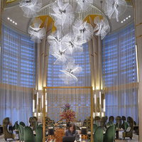 Custom Engineering Office Stairway Business Center Modern Luxury Iron Acrylic Led Chandelier Light