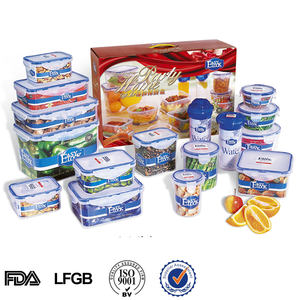 Meal Prep Kitchenware Rectangle Printing Pp Plastic Kitchen Airtight Food Storage Containers Set With Snap Lids