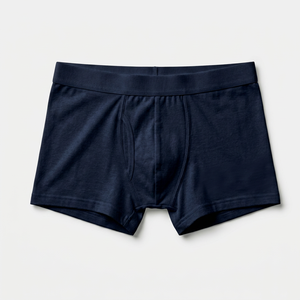 Calzoncillos bóxer para hombre, corte medio, color azul marino, 100% algodón, tejido transpirable, talla adulto - Product Image 1