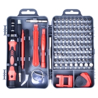 Kit de tournevis Torx magnétique 110 en 1, outil de démontage et de réparation de téléphone portable, gris foncé et rouge, outils de précision