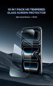 Miếng dán cường lực kính cường độ 9H, độ trong suốt cao Kuzoom HD, gói 10 miếng, cảm ứng nhạy, dành cho điện thoại di động 11, 12, 13, 14, 15, 16, 17 inch - Product Image 2