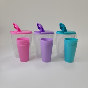 Hiện đại <span class=keywords><strong>New</strong></span> nhựa PP trong suốt công suất lớn 1.6L 1.8L trái cây lạnh trà ấm đun nước Jug nước giải khát nước trái cây Bình đặt với ly - Product Image 1