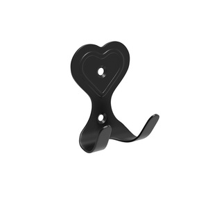 Heart Shaped Double <b>Hook</b> Iron Wall Mount For Cabinet Door Wardrobe Bathroom Kitchen Use Modern Simple Design - Product Image 1