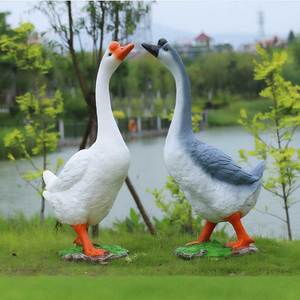 Espacio público Landmark Furniture Abstract Cartoon Goose FRP Escultura Tamaño único Áreas de Salón al aire libre Adornos estéticos Estatuas - Product Image 2