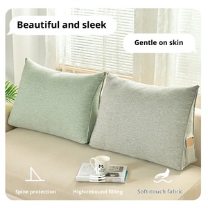Cojín Triangular de Apoyo Lumbar Tejido para Cama, Sofá o Sillón con Espacio para el Cabecero, Ideal para Lactancia y Uso en Hoteles - Product Image 2