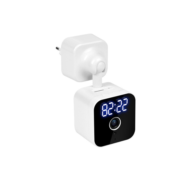 Home Wifi HD Direct Plug Camera 1080P Clock Socket Camera Plug Play Camera Indoor Smart Pet Baby Remote Monitor Caretaker Cam