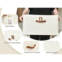 Sac de rangement pliable en toile écologique imperméable à double fermeture éclair avec design suspendu pour armoire et placard