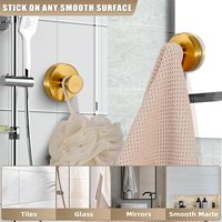 Crochets à ventouse pour douche - Supports pour serviettes, peignoirs et éponges à suspendre dans la salle de bain, fixation sur les portes de douche en verre.