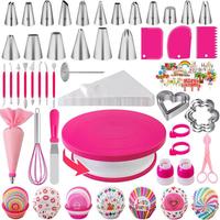 Ensemble de 284 pièces de fournitures de décoration de gâteaux faciles à utiliser, comprenant des moules à gâteaux et un moule à ressort pour les débutants et les amateurs de gâteaux