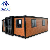 Anti-ouragan 20Ft 40Ft Préfabriqué Extensible Mini Conteneur Maison En Acier Pliable Préfabriqué Villa Préfabriquée 2 Chambre Avec Toilette