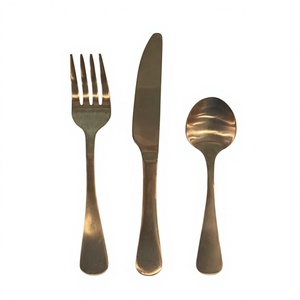 Ensemble de couverts en acier inoxydable 3 pièces (cuillère, fourchette, couteau) de style antique, designs personnalisables, qualité alimentaire - Product Image 1