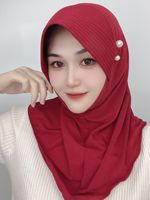 2024 Meilleures Ventes Hijab Instantané Ninja Femme Chapeau Doux d'Été Sous-Voile Pratique avec Aiguille Perle Couleur Bonbon Unie Légère