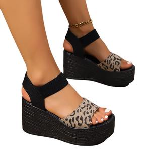 รองเท้าแตะส้นสูงเปิดนิ้วเท้าสำหรับผู้หญิง, รองเท้าส้นตึกรองเท้าส้นหนารองเท้าฤดูร้อน - Product Image 5