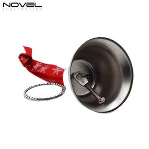 Adorno Navideño de Campana Metálica para Sublimación, Colgante Navideño para Decoración de Árboles Navideños con Cinta de Seda - Product Image 5