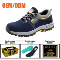 Chaussures de sécurité de travail pour hommes Tiger Master, semelle en caoutchouc antidérapante et résistante à l'huile, cuir suédé bleu, embout en acier anti-perforation, pour entrepôt