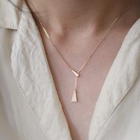 Triangle pendentif à breloque collier réglable collier en argent Sterling 925 plaqué or bijoux en argent colliers pour femmes