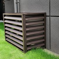 Cache extérieur pour climatiseur thermolaqué noir avec persiennes à lamelles pour condenseur CVC, enclos d'intimité de jardin