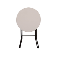 Tables rondes pliantes portables en plastique blanc au design moderne pour le camping en plein air, l'hôpital et la villa