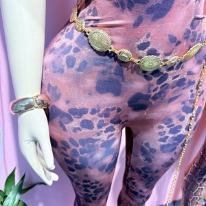 <span class=keywords><strong>Combinaison</strong></span> sexy à imprimé animalier en maille à épaules dénudées + <span class=keywords><strong>Combinaison</strong></span> moulante ajourée pour <span class=keywords><strong>femme</strong></span> - Product Image 3