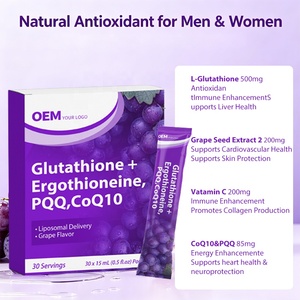 เครื่องดื่มกลูต้าไธโอนวีแกน ปราศจาก GMO ผสม PQQ และ CoQ10 แบบลิโปโซม  อาหารเสริม  ลดราคาพิเศษ - Product Image 3