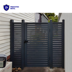 プリンストンブラックパワーコーティング金属ゲートシステムアルミゲートフェンスアルミメインゲート - Product Image 1